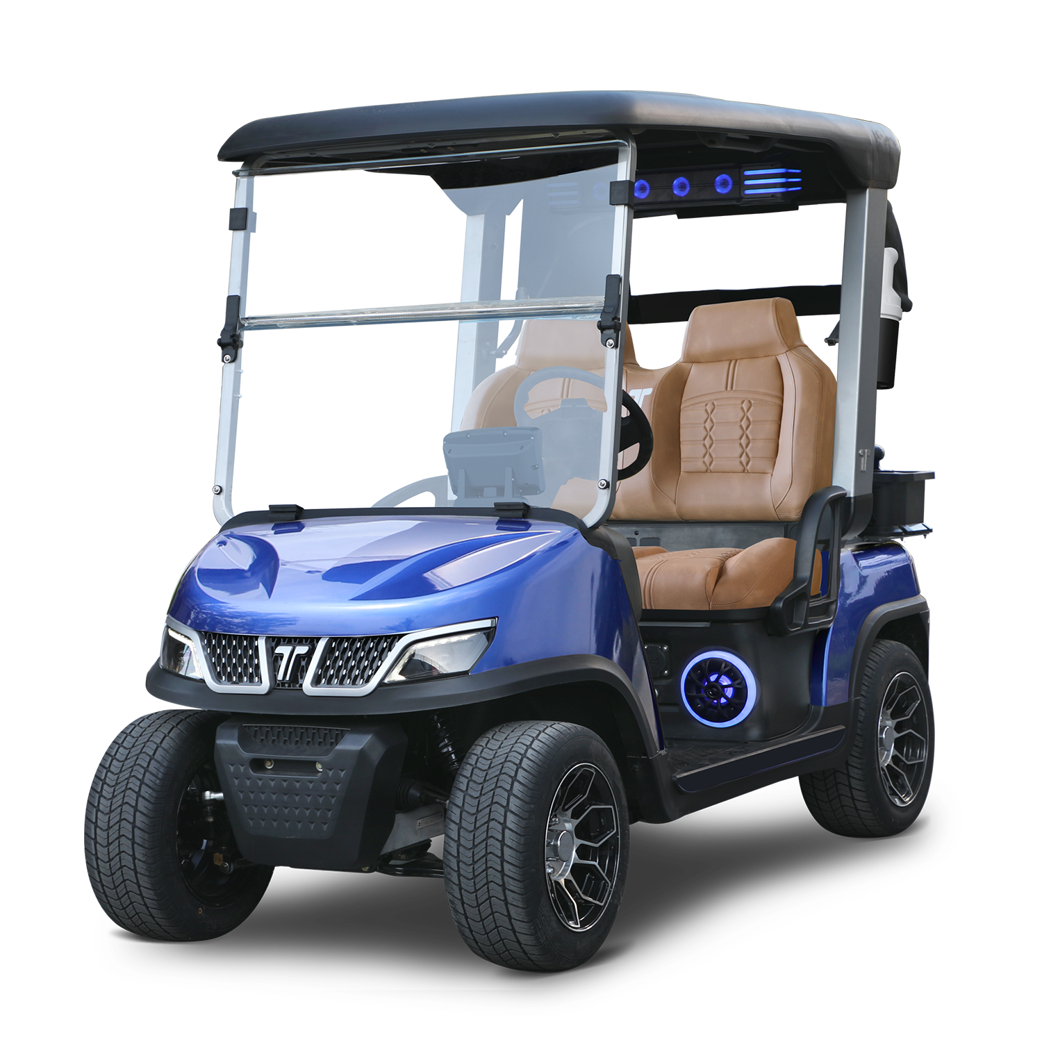 Charyo gòlf elektrik Tara Spirit Plus nan koulè ble