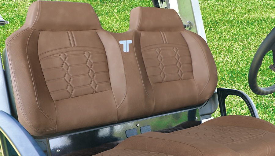 Tara all-climate luxury seat featuring weather-resistant materials and ergonomic design for Golf Cart