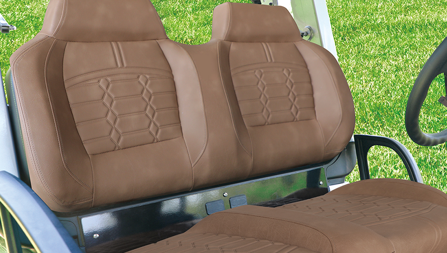 Close-up of Tara all-climate luxury seat featuring weather-resistant materials and ergonomic design for maximum comfort