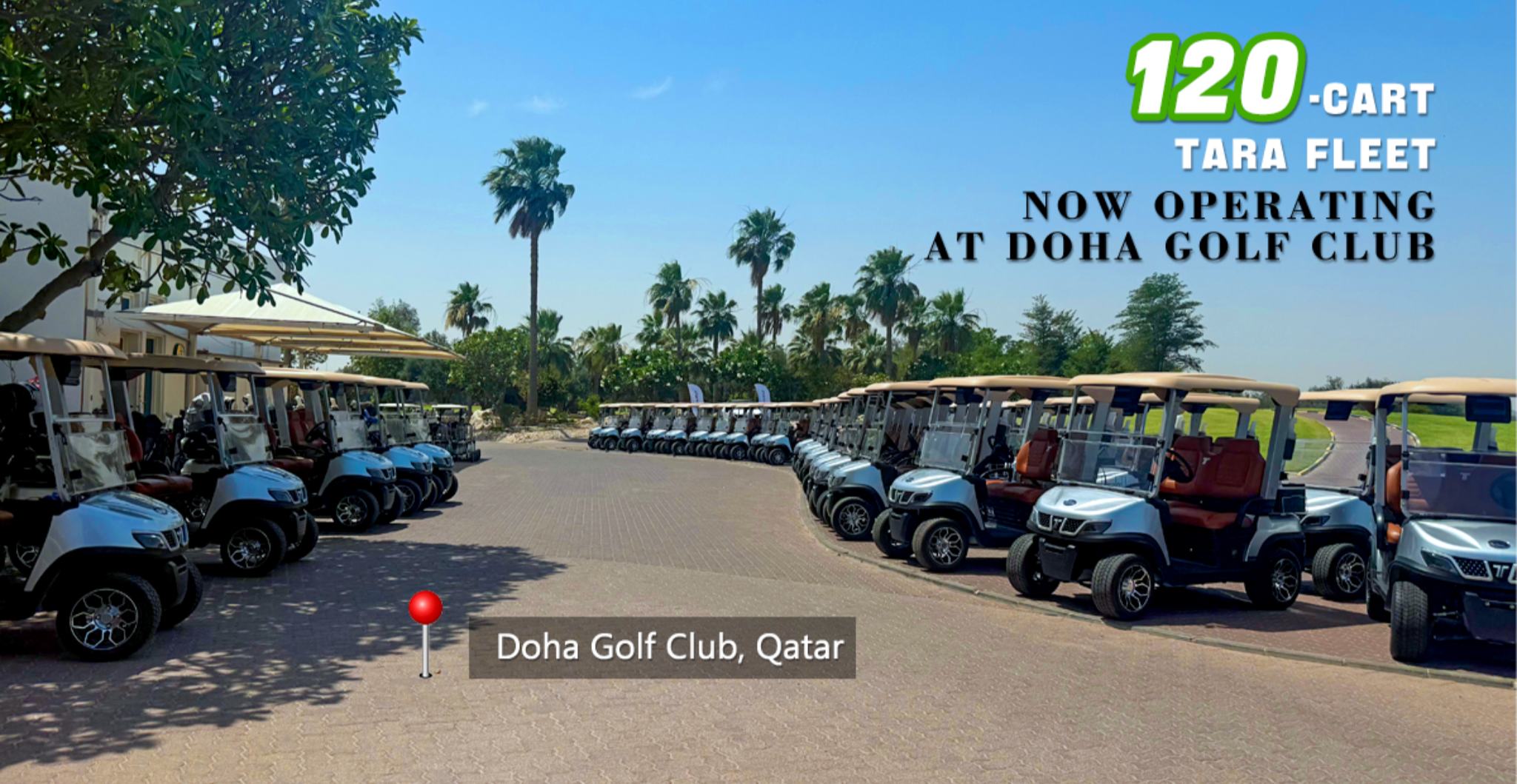 Tara GPS golfvognsflåde på Doha Golfklub