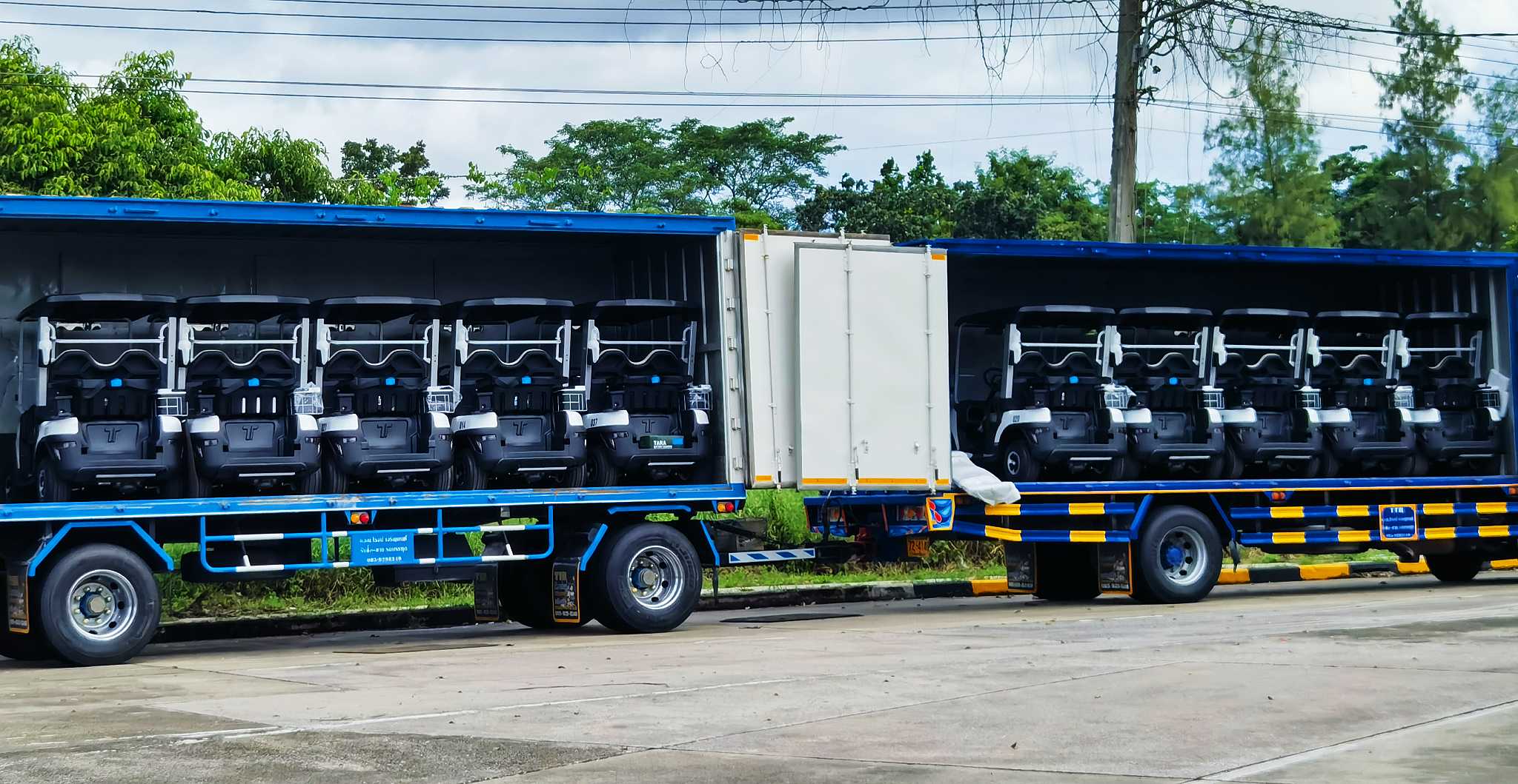 Tara Golf Carts Arriving at Thai Golf Course for Delivery
